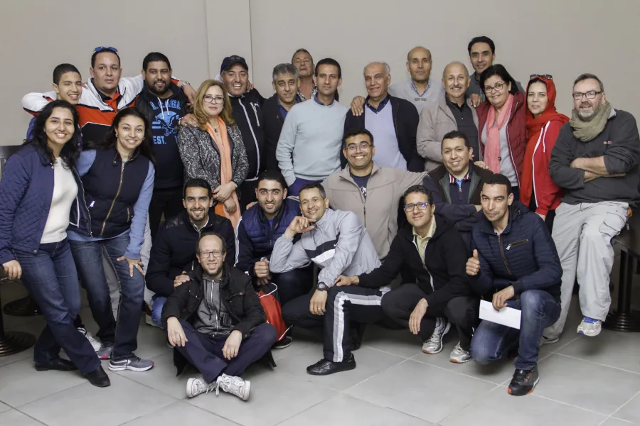 Les joueurs de l'ASBM réunis au bowling Tamaris de Casablanca